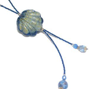 Designer Venitian Glass Bead Necklace Sterling Sil